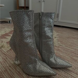Silver Ankle Boots